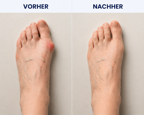 Hallux Valgus Schiene mit Kühlkissen – Tag & Nacht